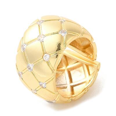Brass Micro Pave Cubic Zirconia Open Cuff Rings
