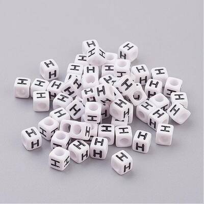 Acrylic Horizontal Hole Letter Beads