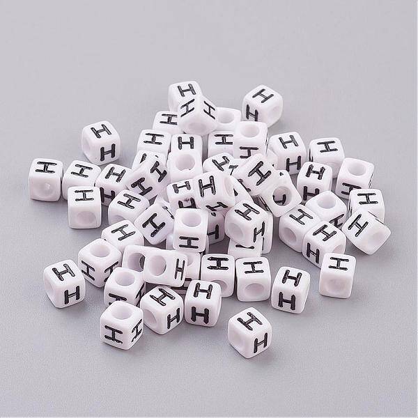 Acrylic Horizontal Hole Letter Beads