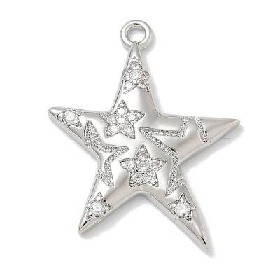 Rack Plating Brass Micro Pave Cubic Zirconia Pendants