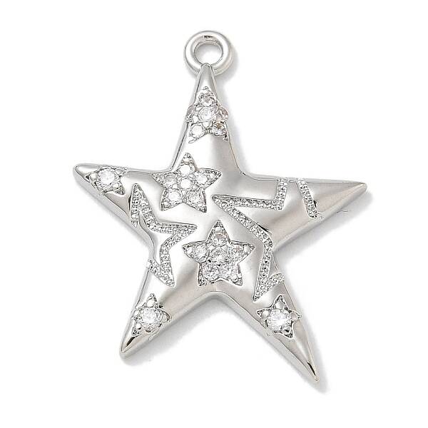 Rack Plating Brass Micro Pave Cubic Zirconia Pendants