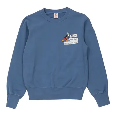 Mickey Mouse Uniqlo X Disney Cartoon Sweatshirt - 2XS Blue Cotton Blend