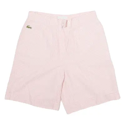 LACOSTE Womens Workwear Shorts Pink Striped XS W26