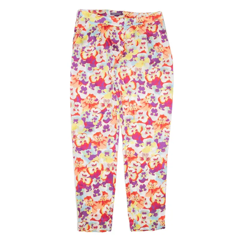 TOMMY HILFIGER Floral Trousers Red Regular Tapered Womens W30 L30