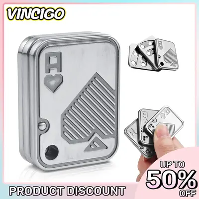 Portable EDC Metal Magnetic Poker Push Card - Top Stress & Anxiety Relief Toy for Adults with ADHD - Perfect Gift for Boyfrie...