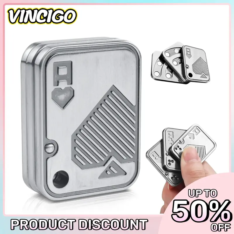 Portable EDC Metal Magnetic Poker Push Card - Top Stress & Anxiety Relief Toy for Adults with ADHD - Perfect Gift for Boyfrie...