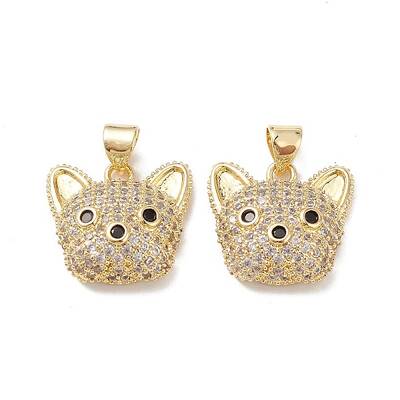 Brass Micro Pave Cubic Zirconia Pendants