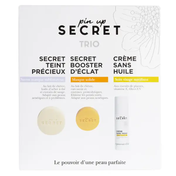 Pin Up Secret Trio Set - Sublimator Mask Soap 120g + Mask Solida 70g + Oil Free Cream 50ml