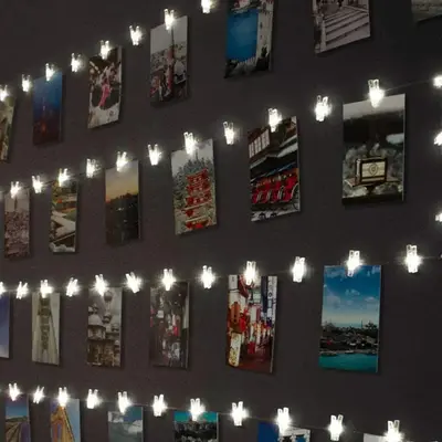 Photo Clip Light String, 1 Count Battery Powered Light String, Atmosphere Decorative Light String, Photo Clip Design Ambient ...