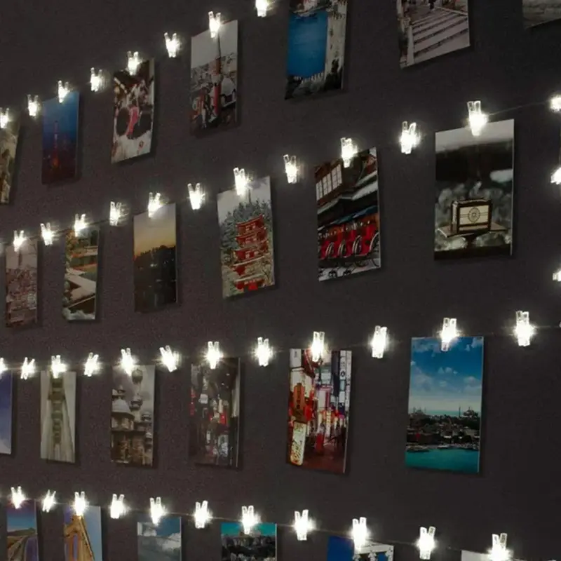 Photo Clip Light String, 1 Count Battery Powered Light String, Atmosphere Decorative Light String, Photo Clip Design Ambient ...