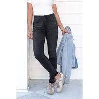 Judy Blue Mid Rise Black Tummy Control Skinny Jeans