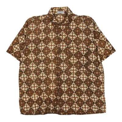 Bali Bagus Batik Short Sleeve Shirt - XL Brown Cotton