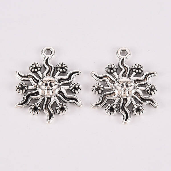 Tibetan Style Alloy Pendants Rhinestone Settings