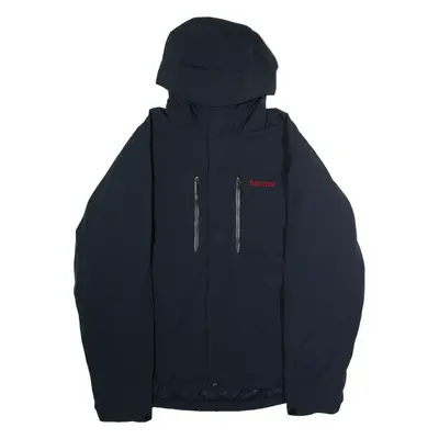 MARMOT Mens Rain Jacket Black Nylon Hooded S