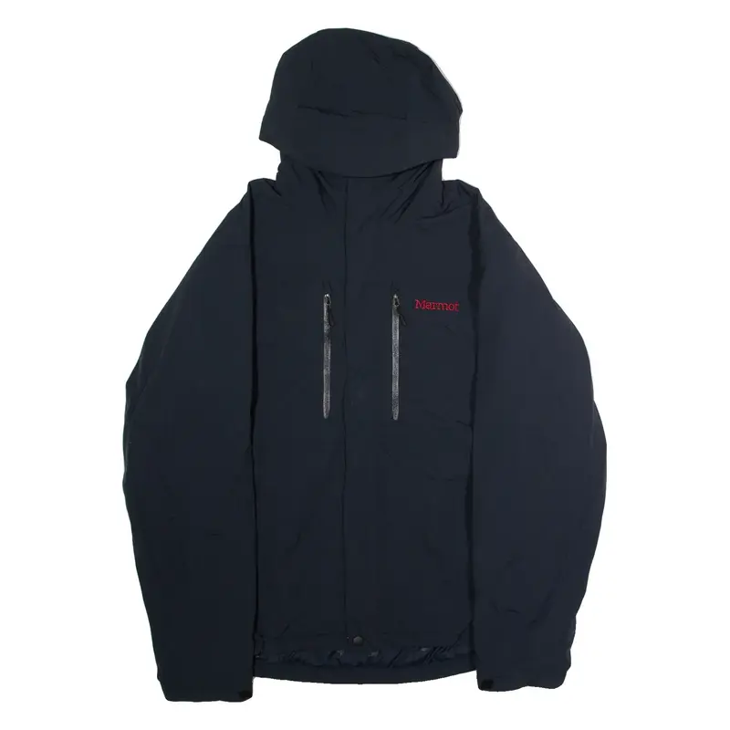 MARMOT Mens Rain Jacket Black Nylon Hooded S
