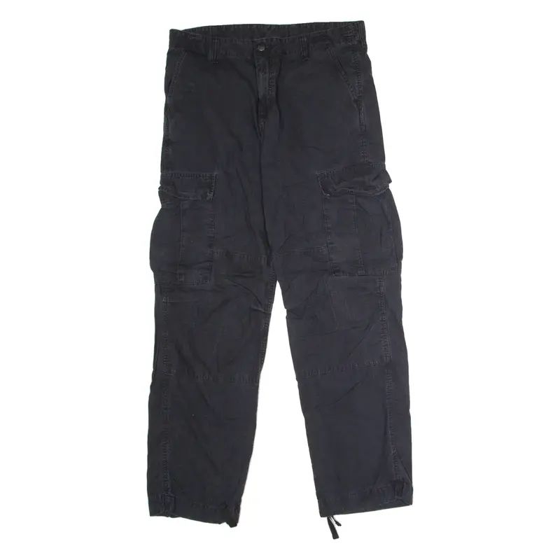CARHARTT WIP Cargo Mens Canvas Trousers Black Regular Straight W34 L32