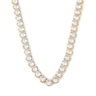 Rack Plating Brass Clear Cubic Zirconia Cup Chain Necklaces