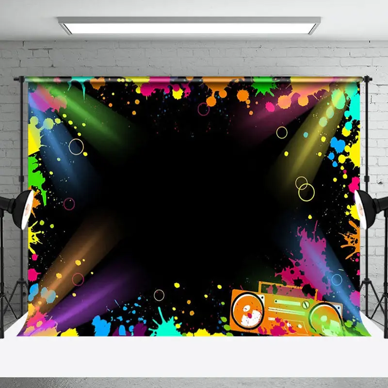 Spotlight Pigment Radio Hiphop Dance Party Backdrop - Aperturee