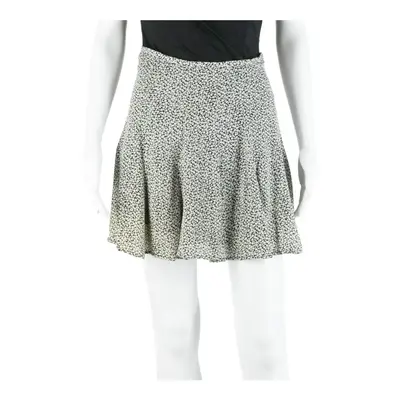 MICHAEL KORS Short Mini Skirt White Silk Spotted Womens XS