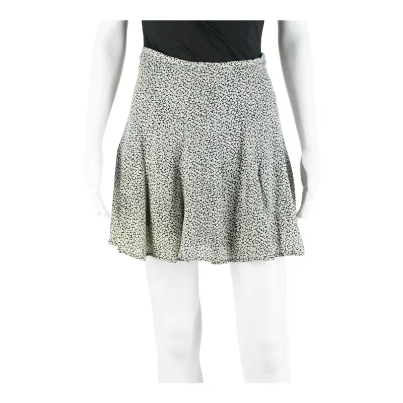 MICHAEL KORS Short Mini Skirt White Silk Spotted Womens XS