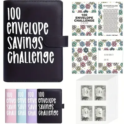 100 Envelope Saving Challenged Binder, Budget Binder, Money Saving Challenge Book, Saving Challenge Notebook, Money Organizer...