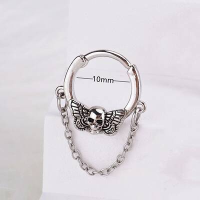 316L Stainless Steel Micro Pave Cubic Zirconia Hoop Nose Rings