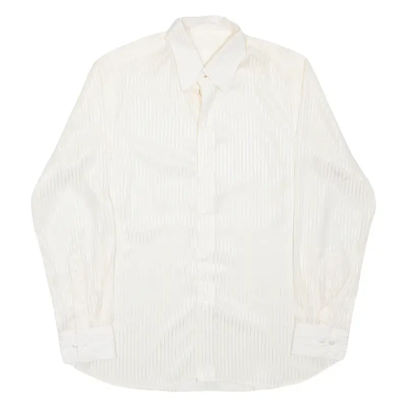 Shirt Cream Striped Long Sleeve Mens S