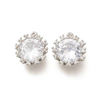 Brass Micro Pave Cubic Zirconia Pendants