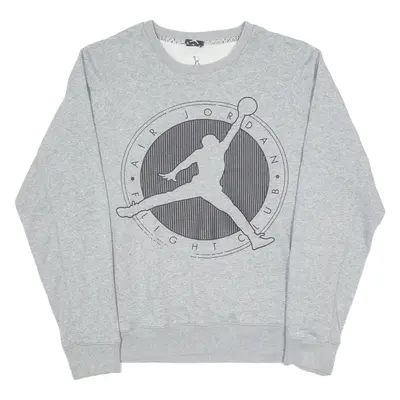AIR JORDAN Mens Sweatshirt Grey Crew Neck M