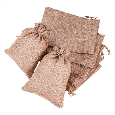 BENECREAT 25PCS Burlap Bags with Drawstring Gift Bags Jewelry Pouch for Wedding Party Treat and DIY Craft - 7 x 5 Inch