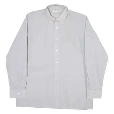 FABIO DRESTI Mens Shirt Black Striped Long Sleeve L