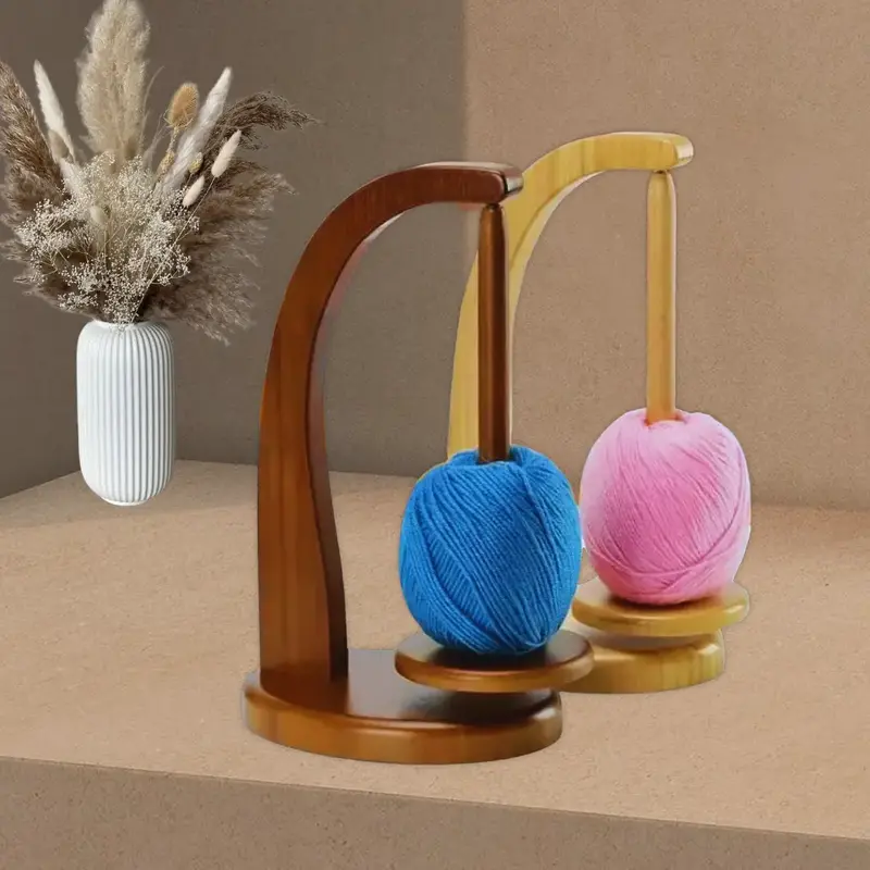 Wooden Yarn Winder | Yarn Holder | Rotating Knitting Needle Stand | Sewing Supplies for Home & Sewing Room