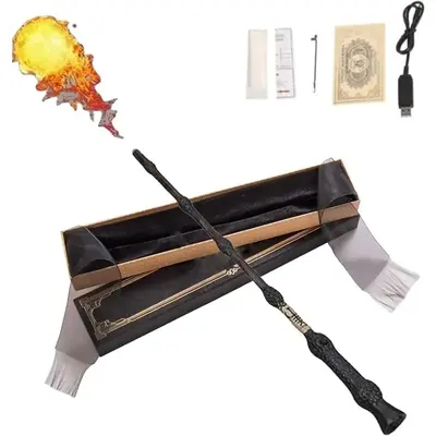 Magic Wand with Fire, Magic Paper, Real Magic Wand, Fireball Magic Wand, Fire Spitting Wand, Fire Wand, with Case, Amazing Ef...