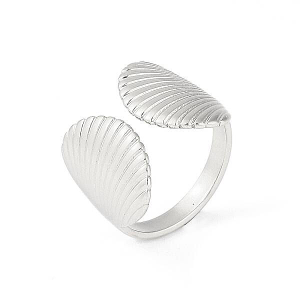 304 Stainless Steel Shell Shape Open Cuff Rings
