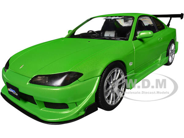 1999 Nissan Silvia S15 Spec-R Aero RHD (Right Hand Drive) Never Satisfied Green Metallic 1/18 Diecast Model Car by Solido