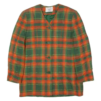 DIVINA Blazer Jacket Green 90s Check Womens L