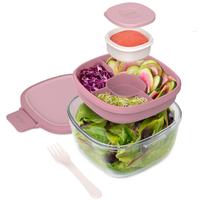 Bentgo Glass Salad Container - Airtight Food Storage Tray for Lunch, Ideal for Salads