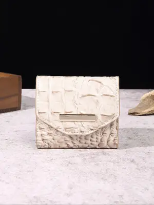 Fashionable Random Crocodile Embossed Pu Leather Trifold Wallet, Vintage Multi-color Bifold Wallet for Women & Girls, Trendy ...