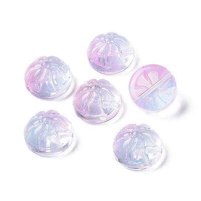 Transparent Spray Painted Glass Beads