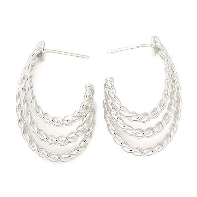 Rack Plating Brass Ear Studs for Women