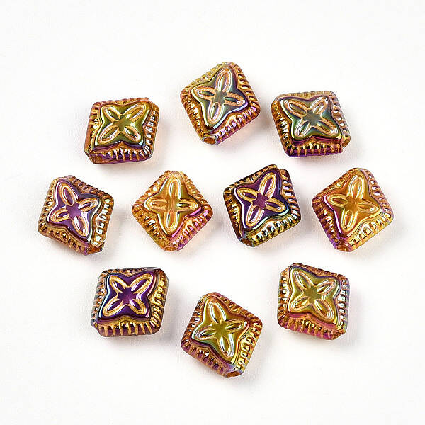 UV Plating Iridescent Opaque Acrylic Beads