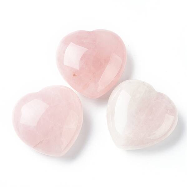Natural Rose Quartz Heart Love Stone