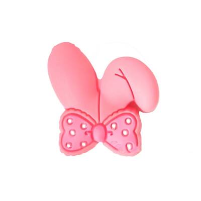 Rabbit Ear with Bowknot Food Grade Eco-Friendly Silicone Focal Beads