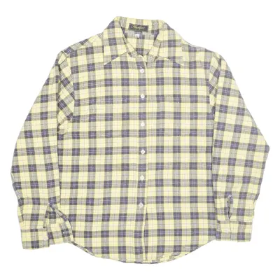 HOPKINS Flannel Shirt Yellow Check Long Sleeve Womens M