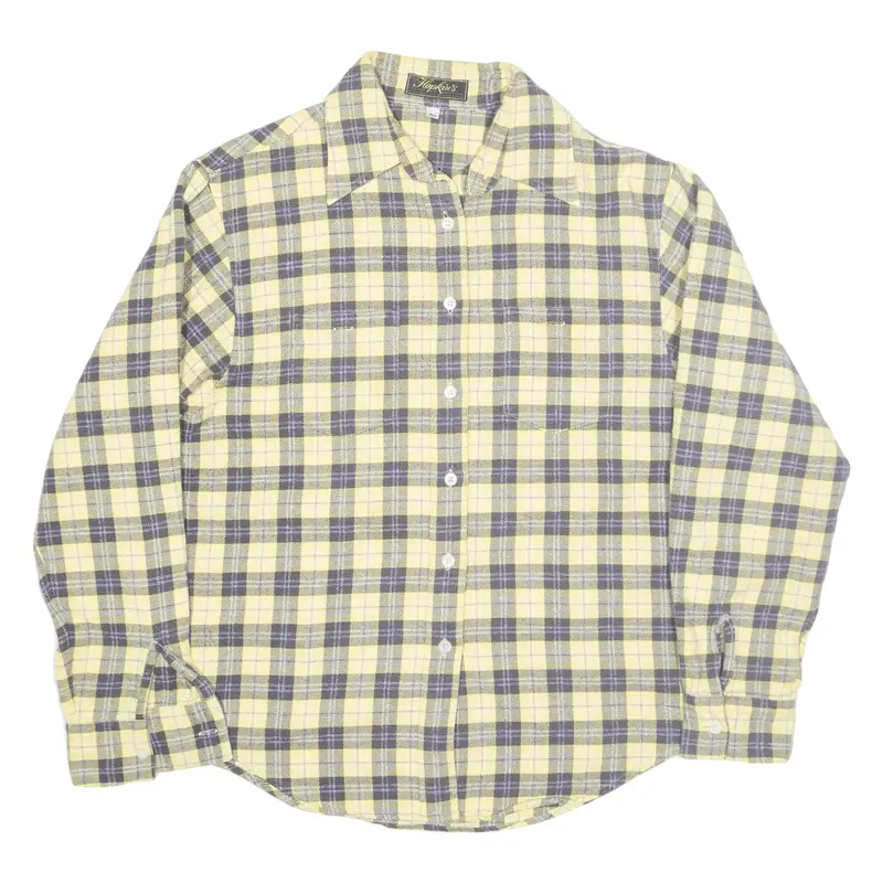 HOPKINS Flannel Shirt Yellow Check Long Sleeve Womens M