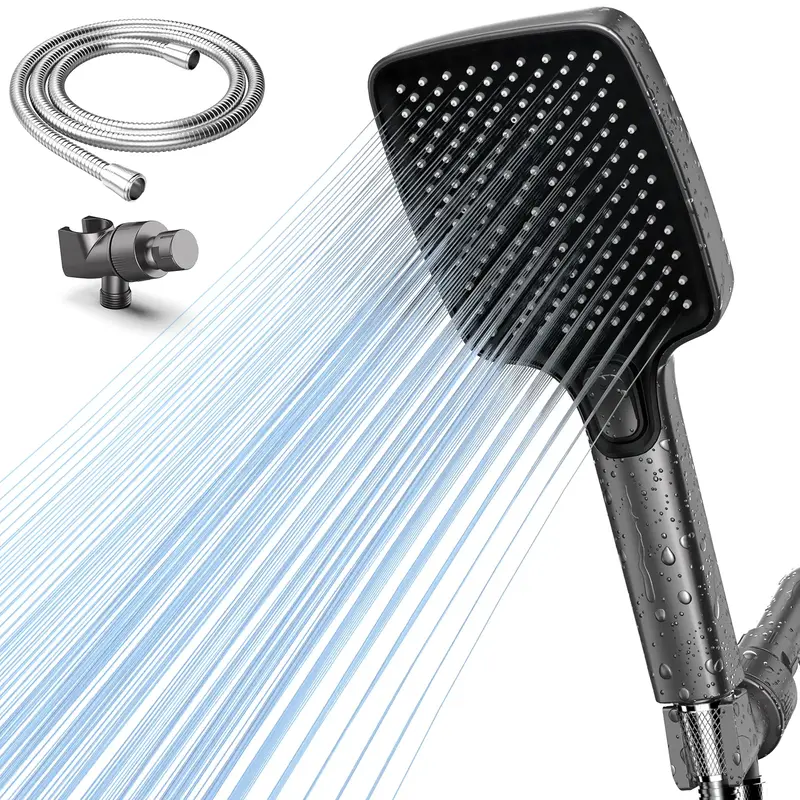 High Pressure Multi-Mode Handheld Showerhead - Anti-clogging nozzles, built-in power wash function for cleaning tubs, tiles a...