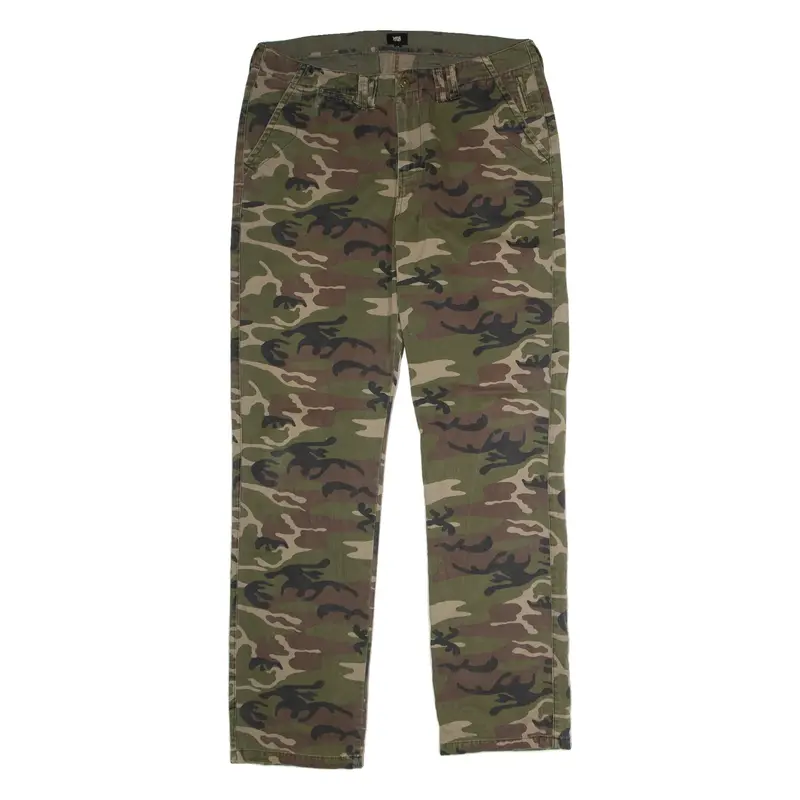 YES OR NO Camouflage Cargo Mens Trousers Green Relaxed Straight W34 L34