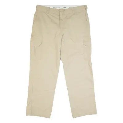 DICKIES Cargo Style Workwear Mens Trousers Beige Regular Straight W38 L31