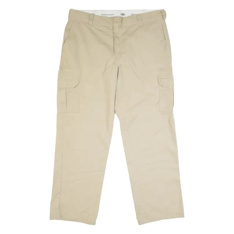DICKIES Cargo Style Workwear Mens Trousers Beige Regular Straight W38 L31