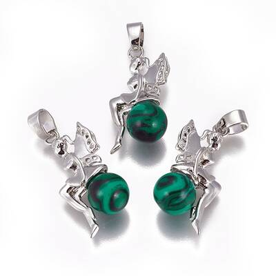 Synthetic Malachite Pendants